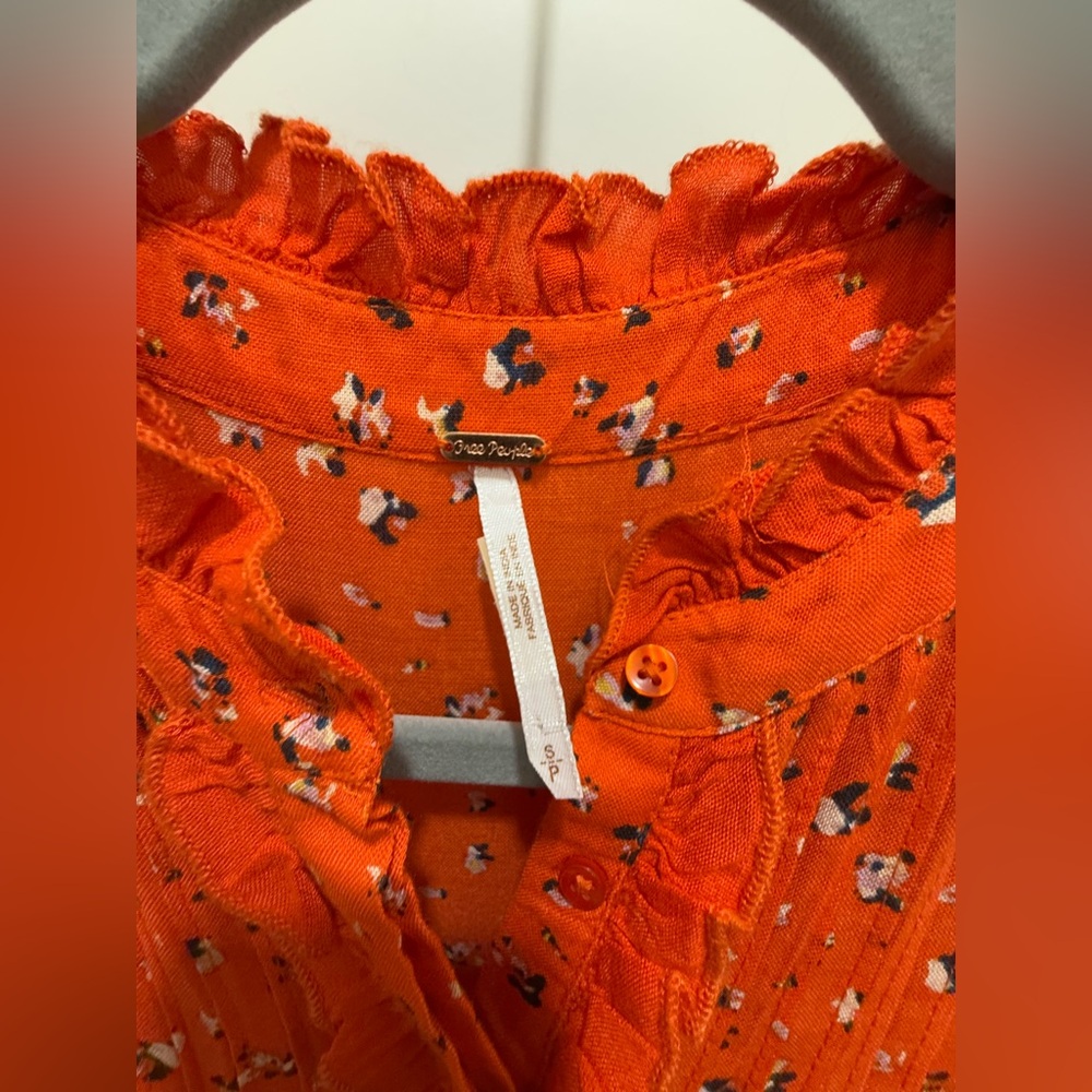 Free People. Rare Feeling Printed Maxi Dress. Orange. Size Small. - Picture 4 of 14